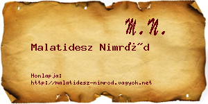 Malatidesz Nimród névjegykártya